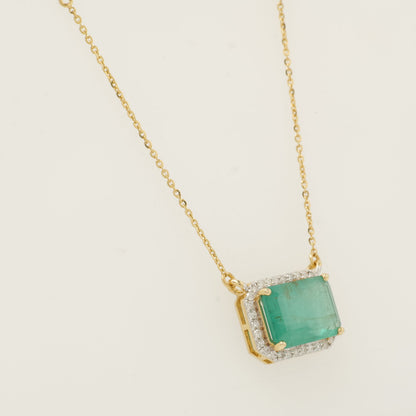 Emerald Cut Pendant Necklace