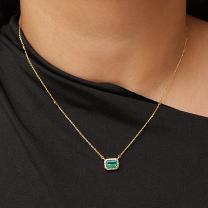 Emerald Cut Pendant Necklace
