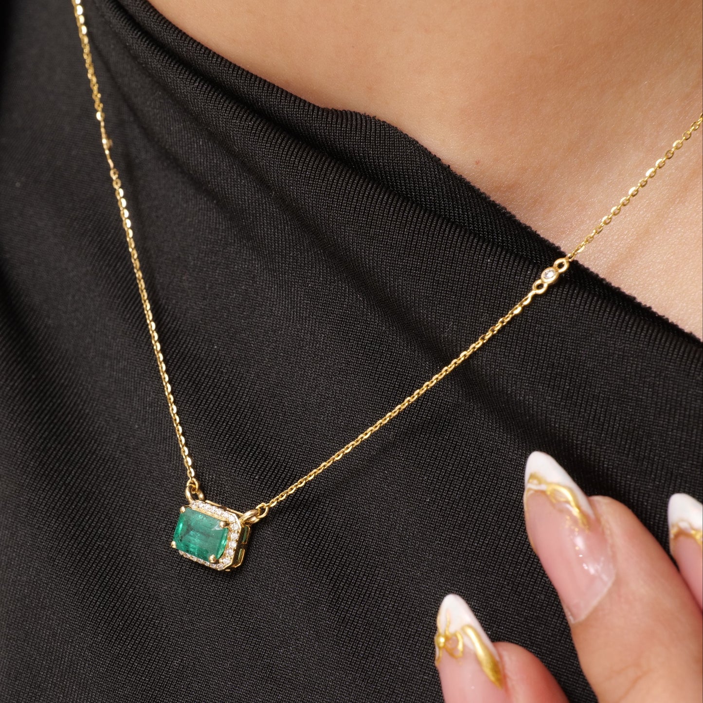 Emerald Cut Pendant Necklace