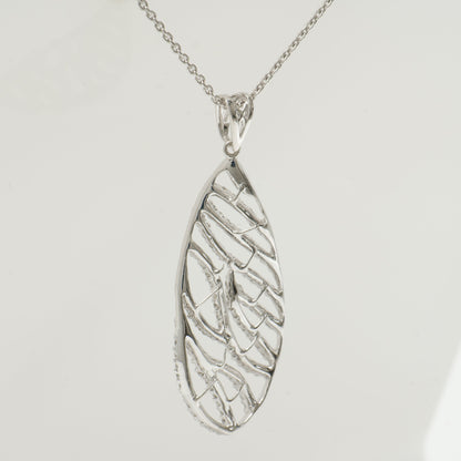 Leaf Pattern Natural Diamond Pendant Necklace