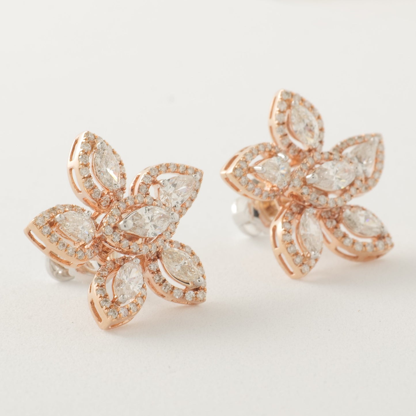 Floral Natural Diamond Earrings