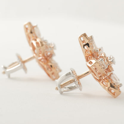Floral Natural Diamond Earrings