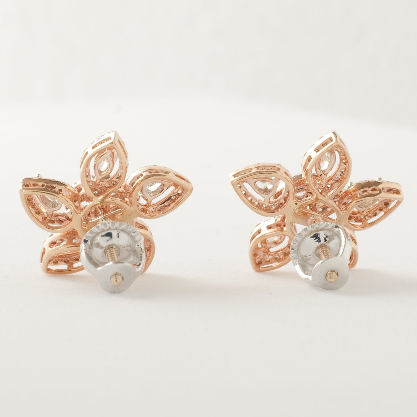 Floral Natural Diamond Earrings