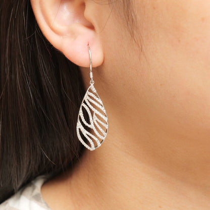 Leaf Drop Diamond Earrings