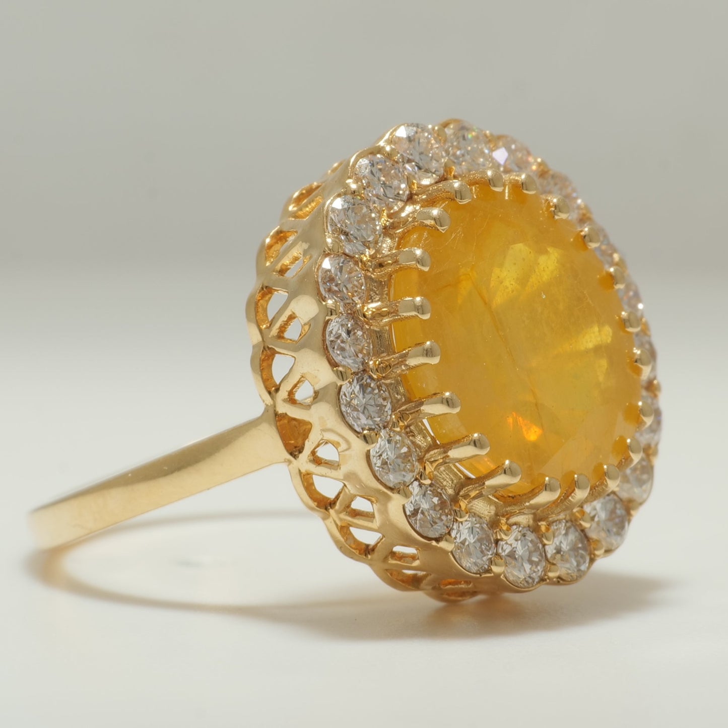 Yellow Sapphire Diamond Ring