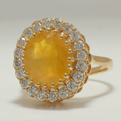 Yellow Sapphire Diamond Ring
