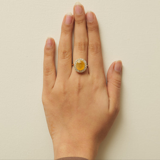 Yellow Sapphire Diamond Ring
