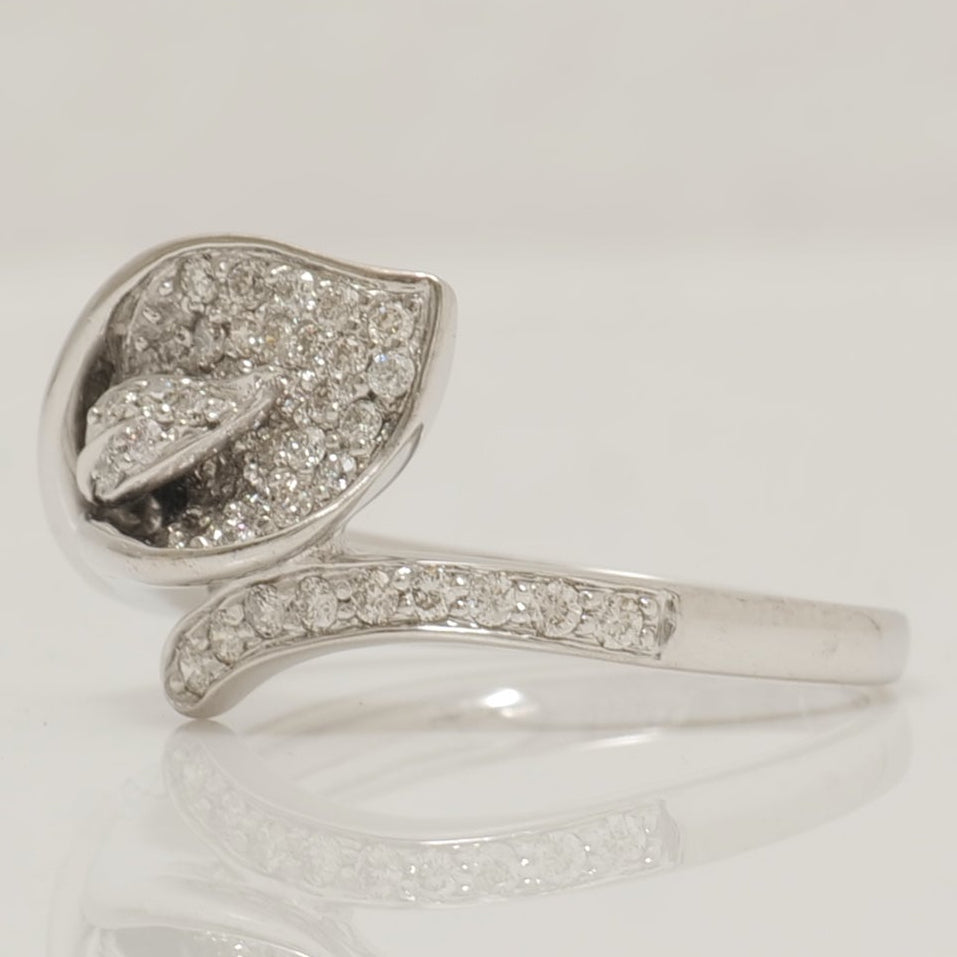 Leaf Natural Diamond Wrap Ring