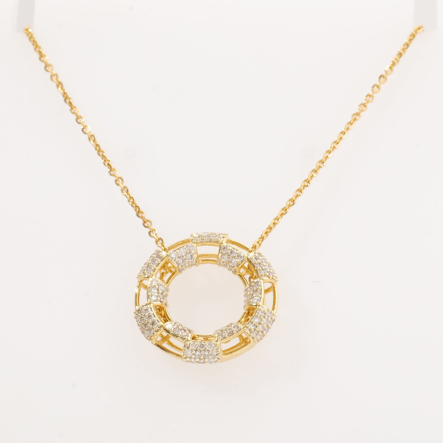 Diamond Circle Pendant Necklace