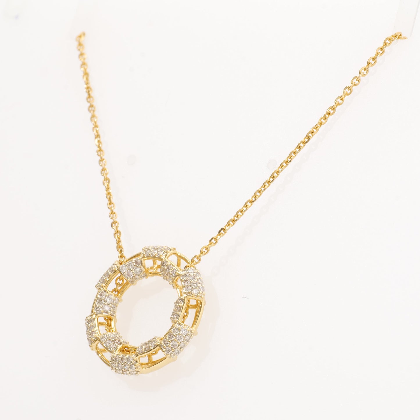 Diamond Circle Pendant Necklace