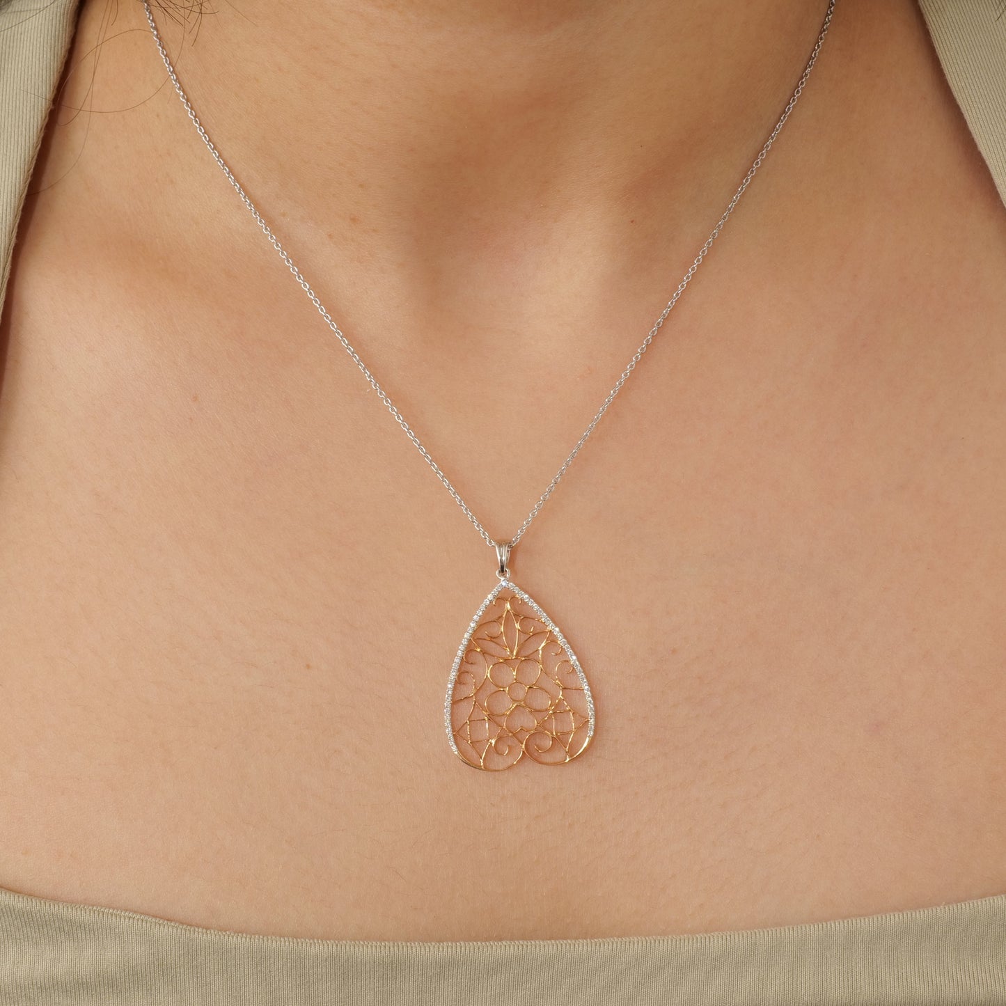 Filigree Diamond Pendant