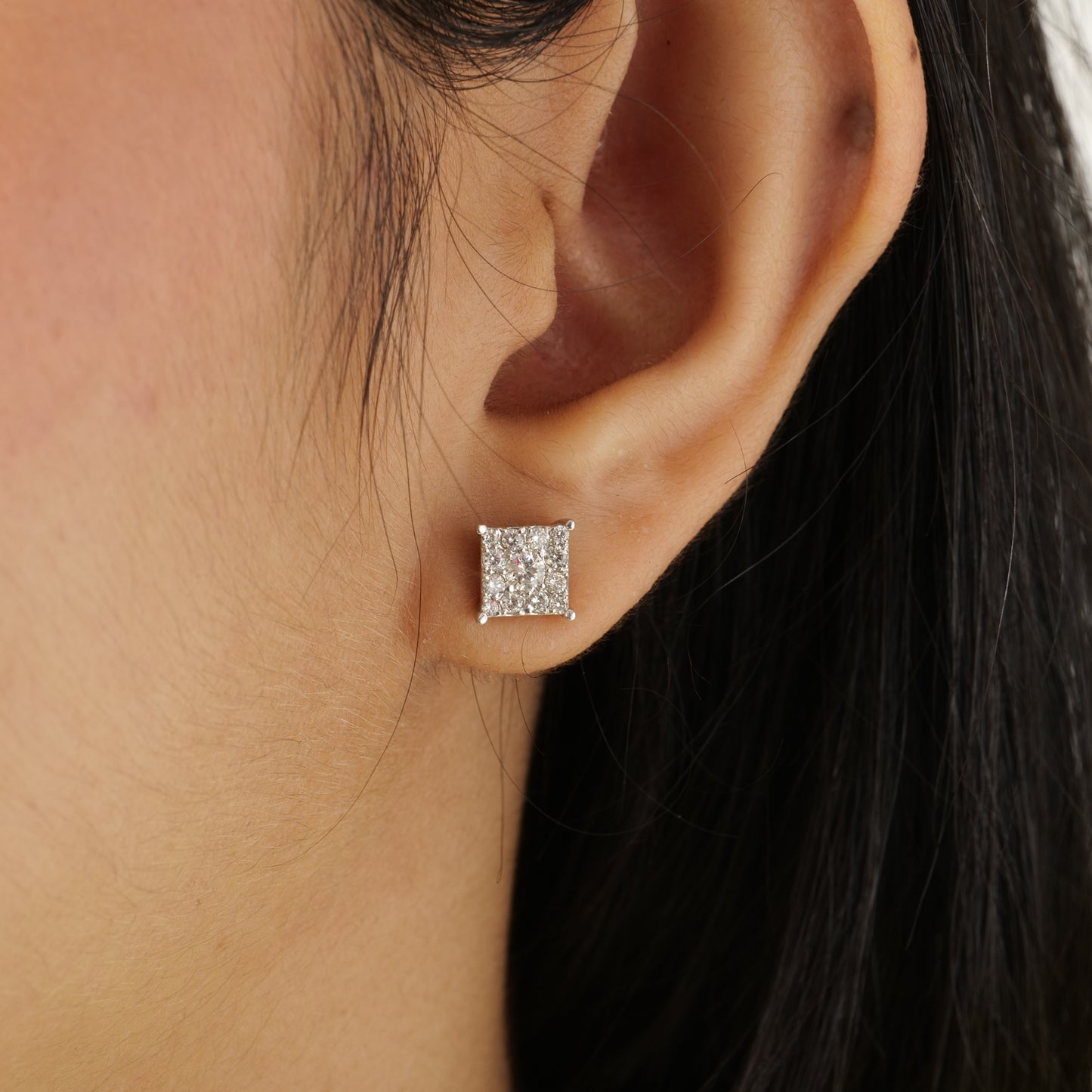 Square Diamond Studs