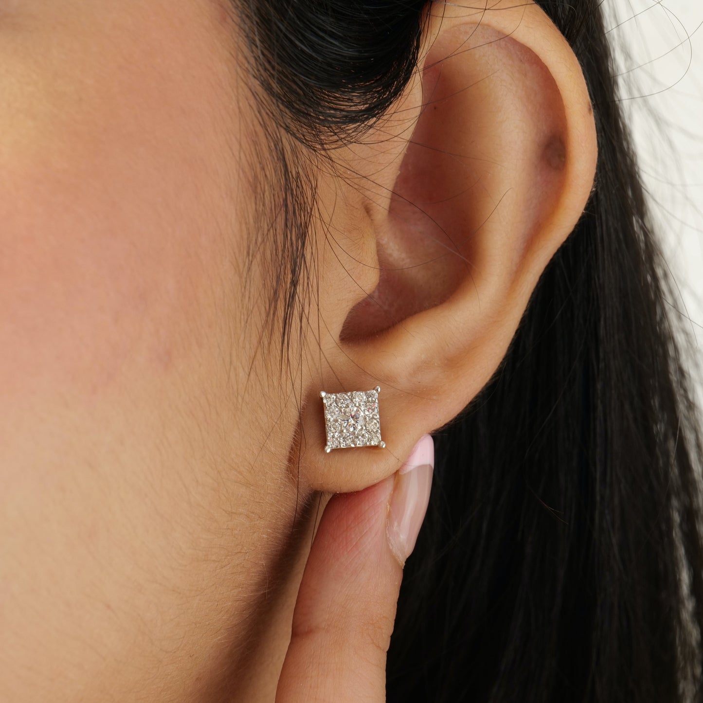 Square Diamond Studs