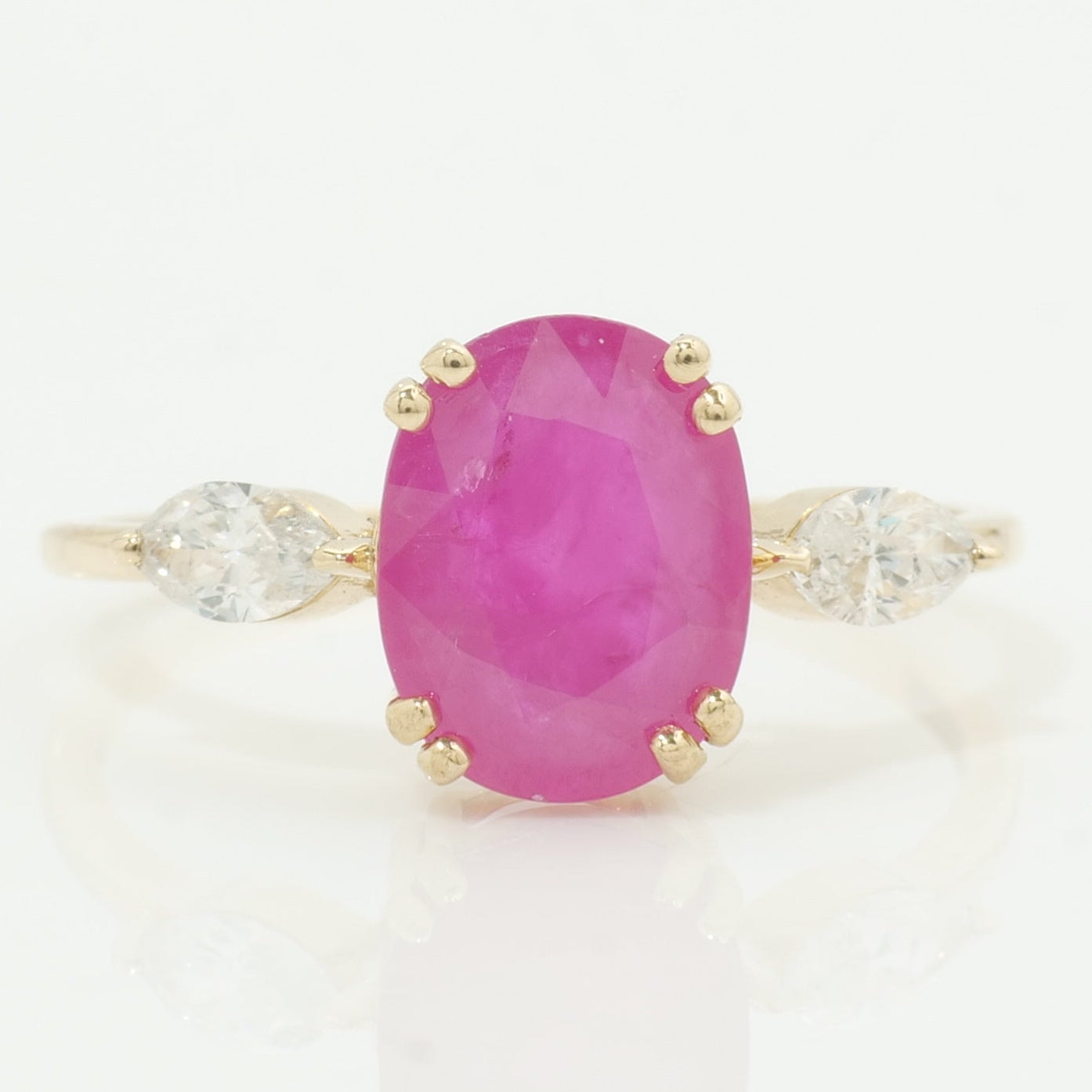 Oval Pink Ruby Ring