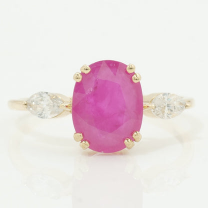 Oval Pink Ruby Ring