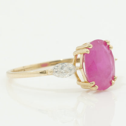 Oval Pink Ruby Ring