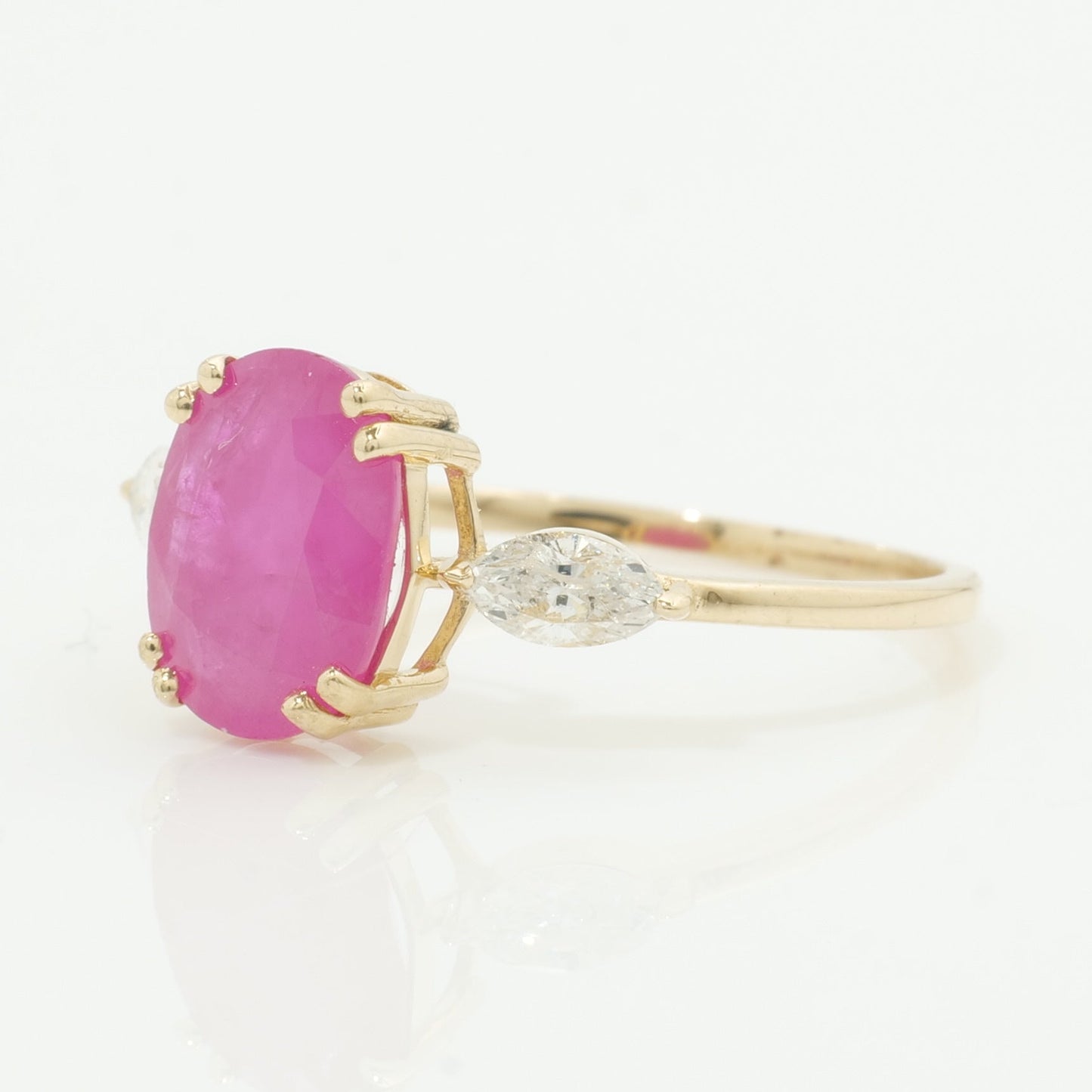 Oval Pink Ruby Ring