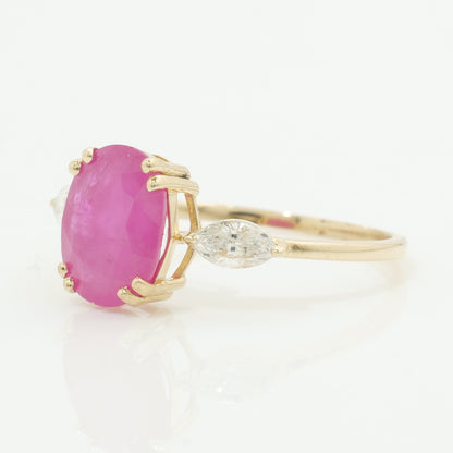 Oval Pink Ruby Ring