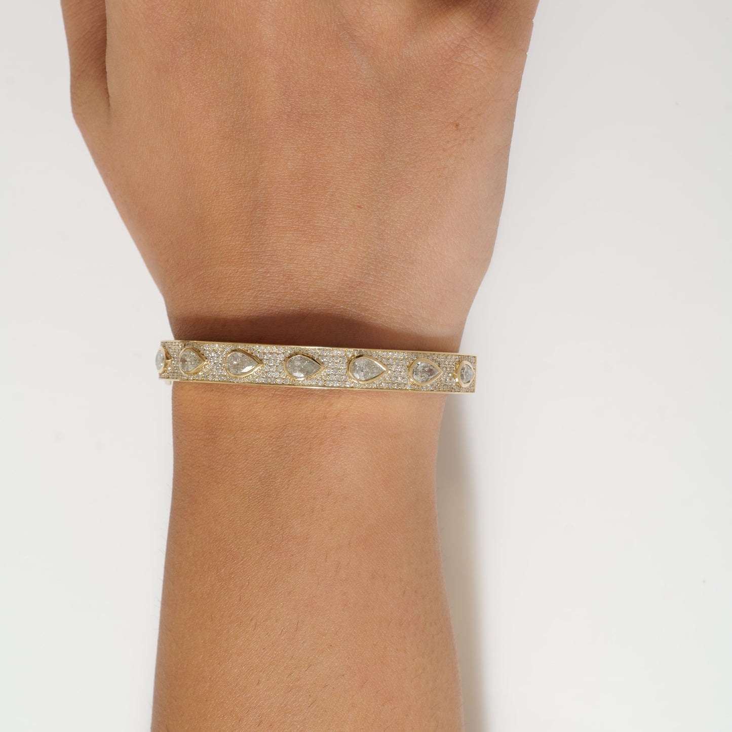Teardrop Diamond Bangle Bracelet