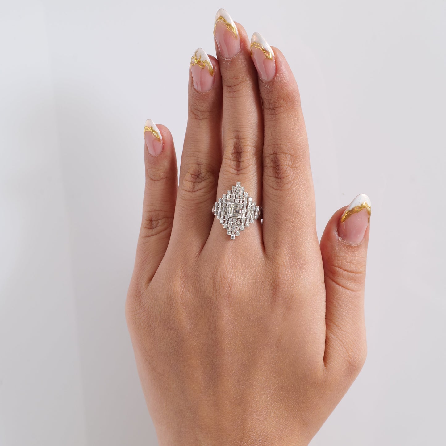 Baguette Cluster Diamond Ring