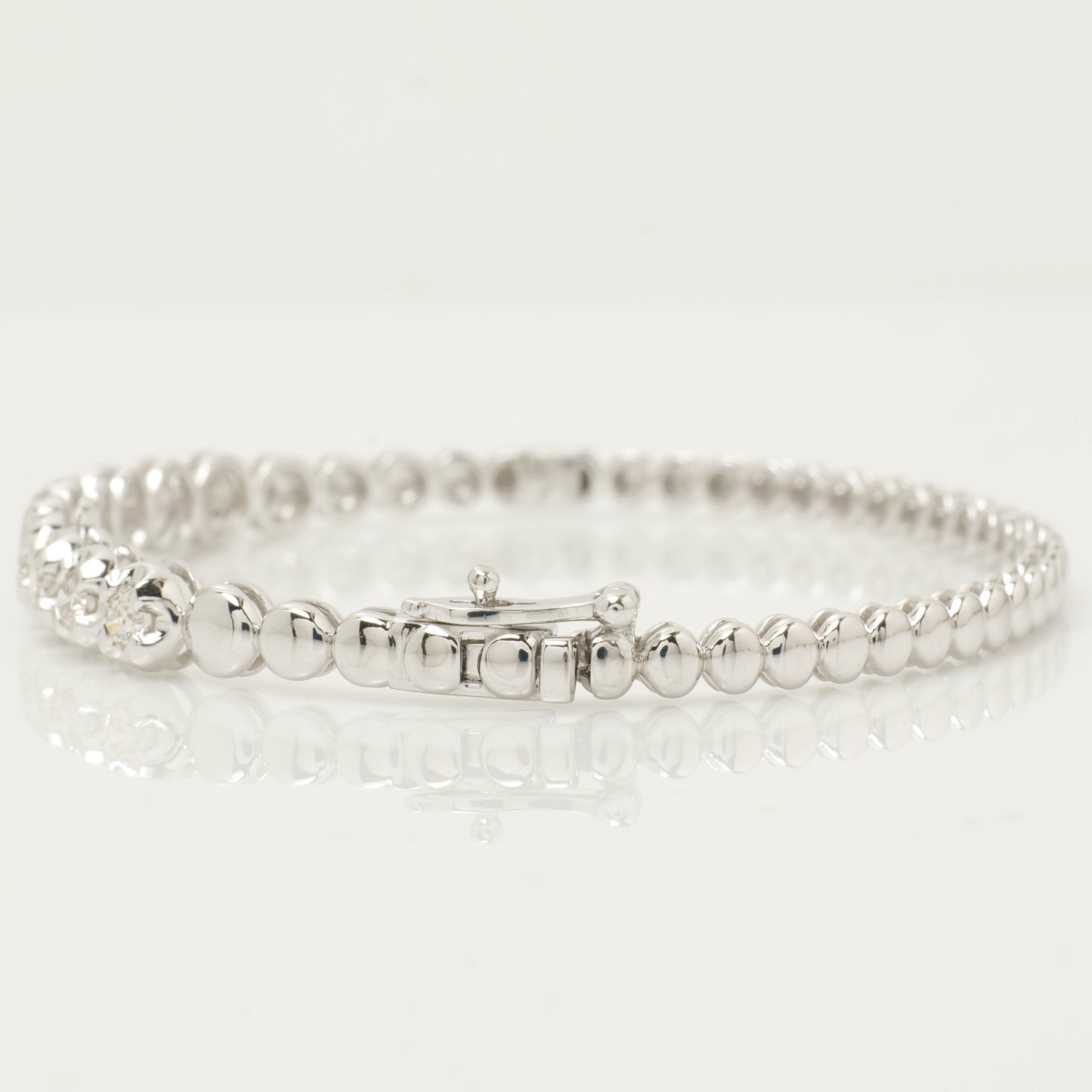 Solitaire Diamond Bracelet In 14kt Solid Gold