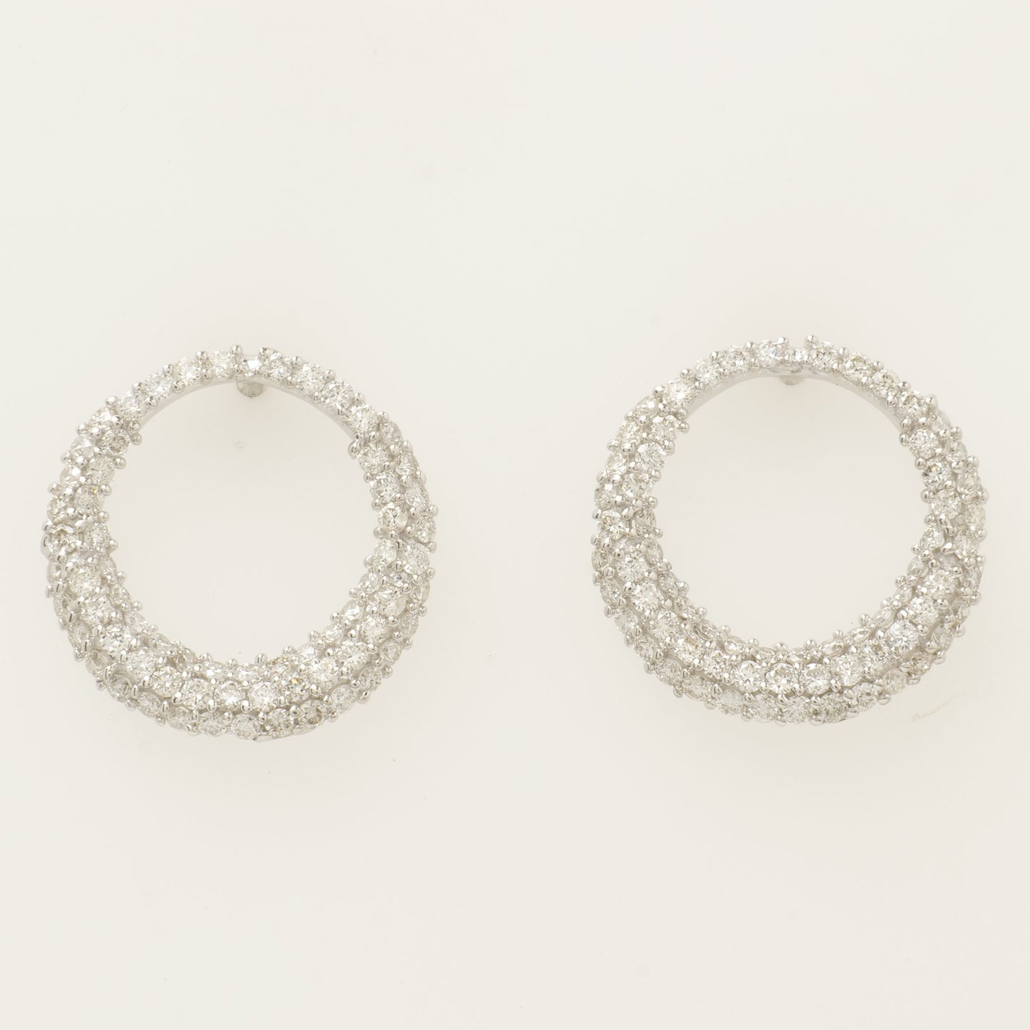 Circle Diamond Hoop Earrings