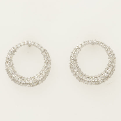 Circle Diamond Hoop Earrings