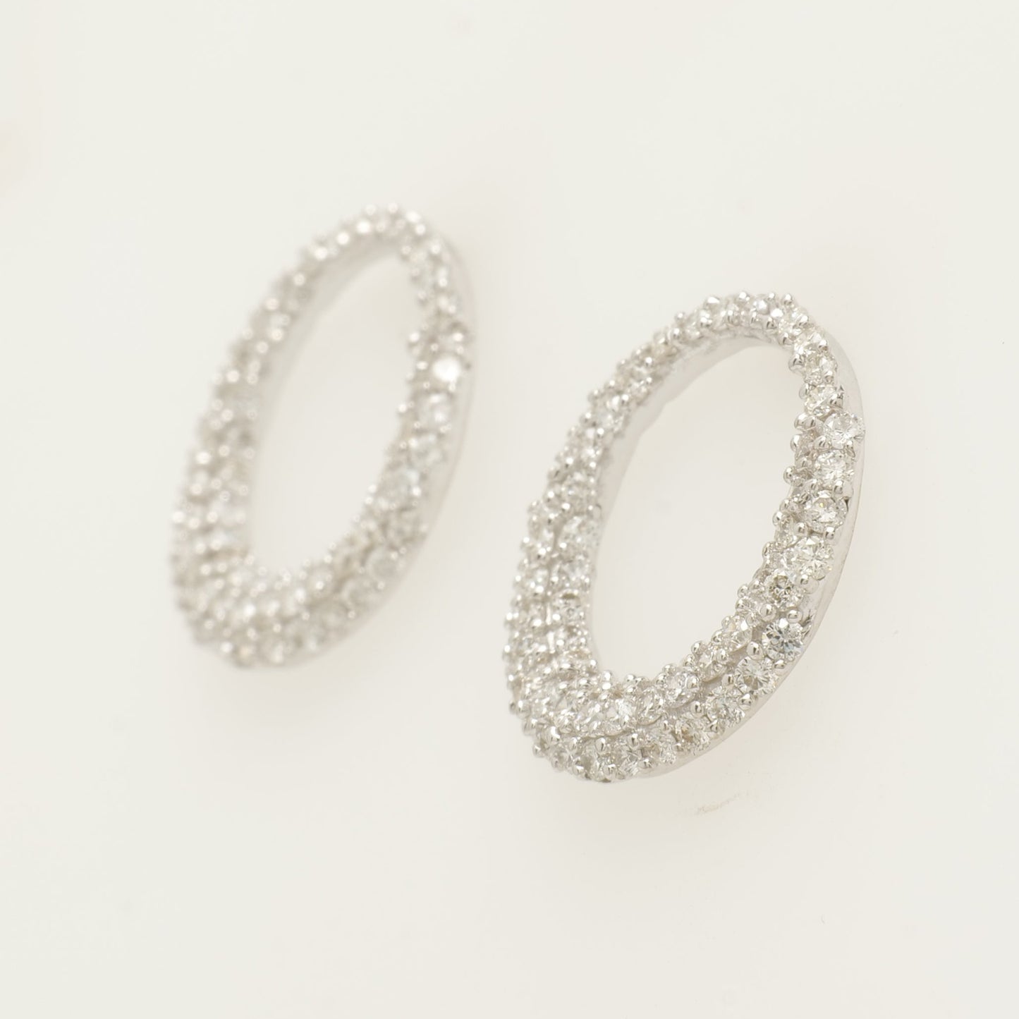 Circle Diamond Hoop Earrings