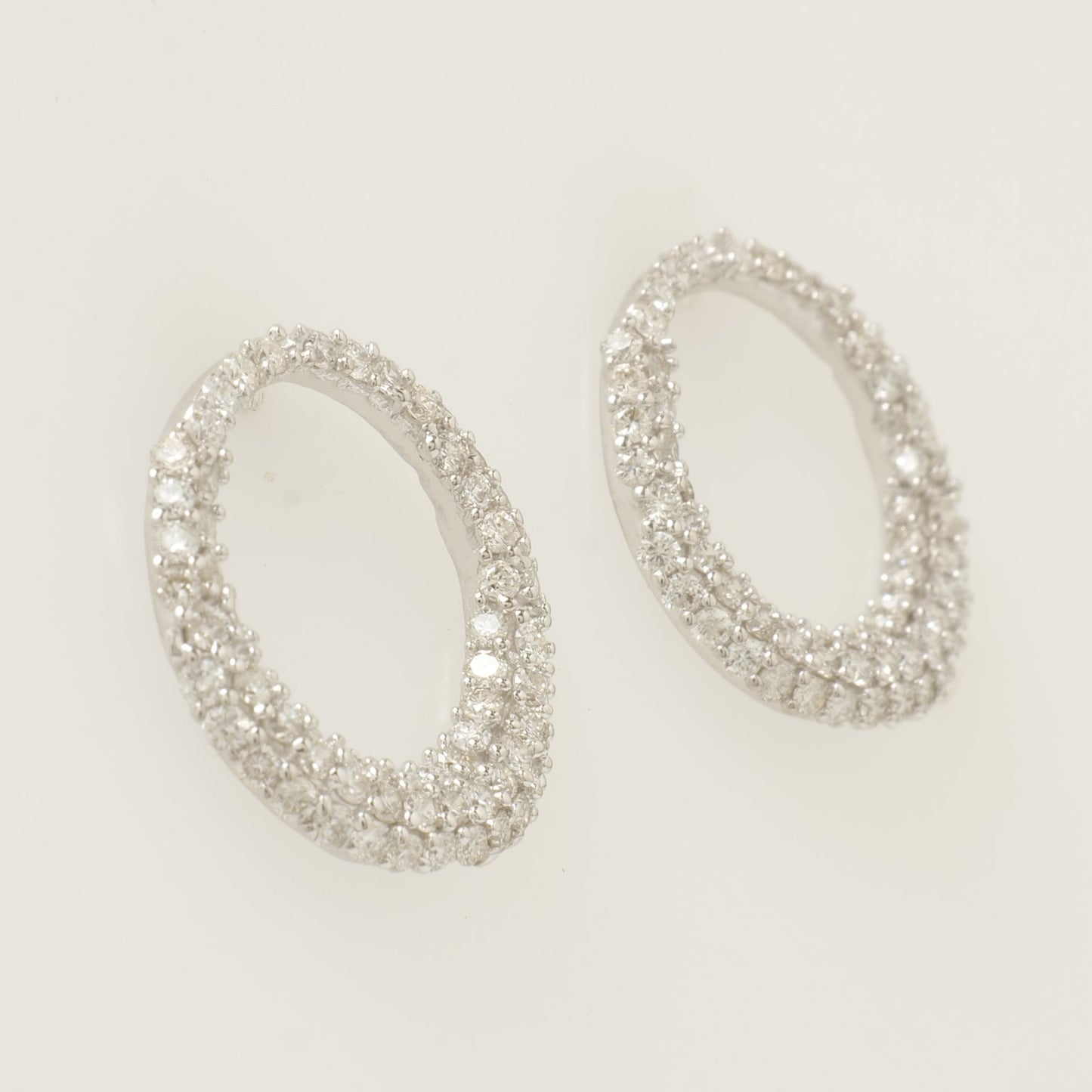 Circle Diamond Hoop Earrings