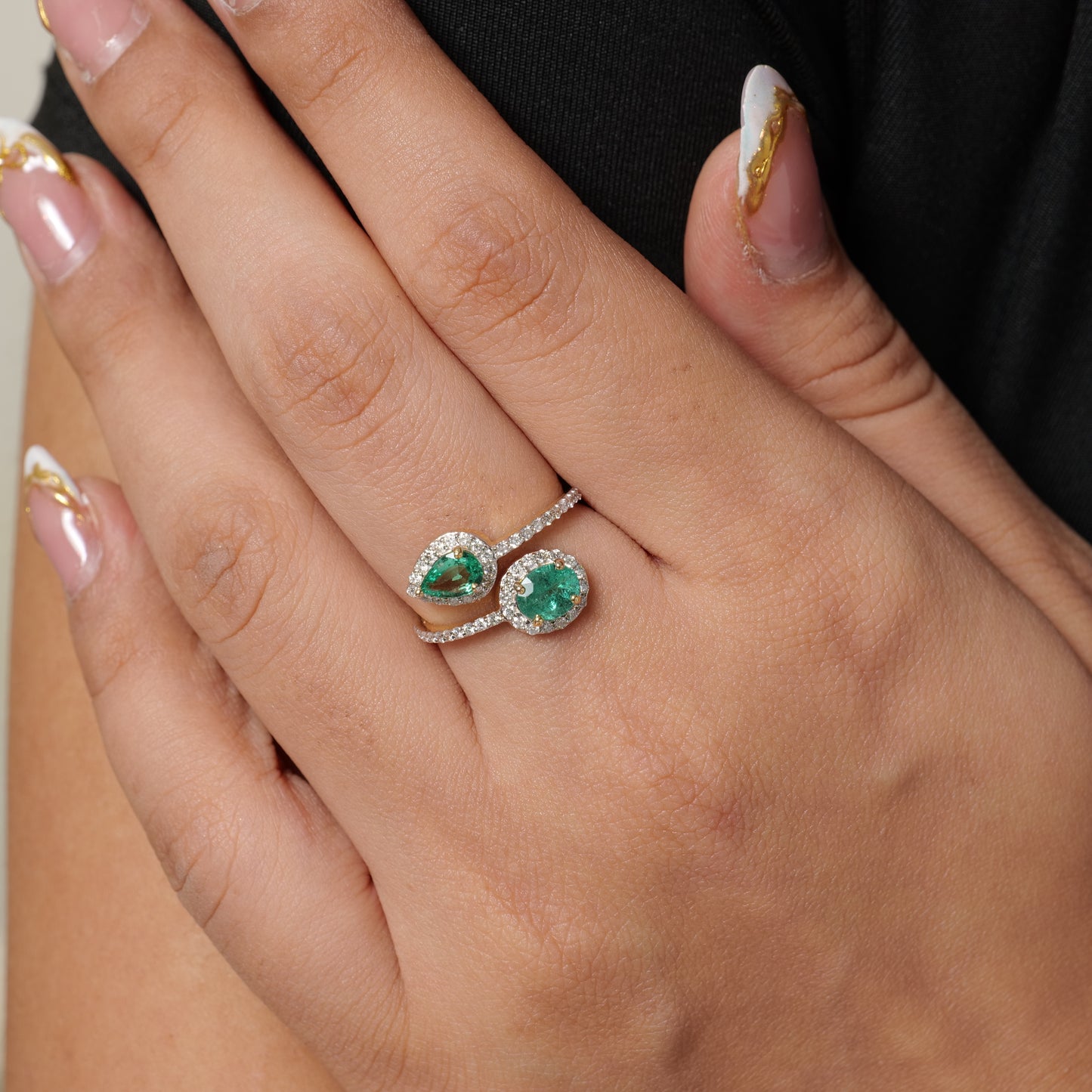 Bypass Emerald Ring
