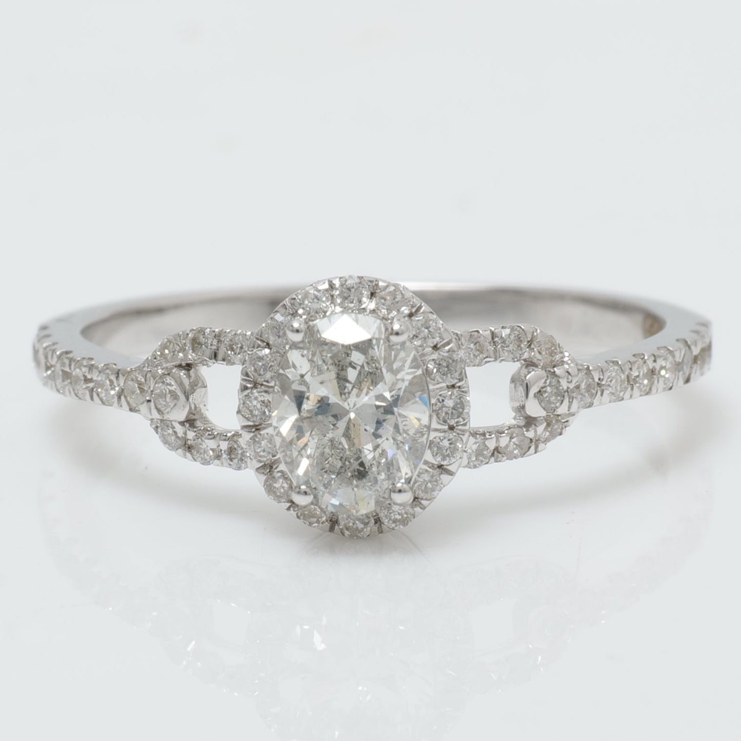 Oval Halo Solitaire Diamond Ring
