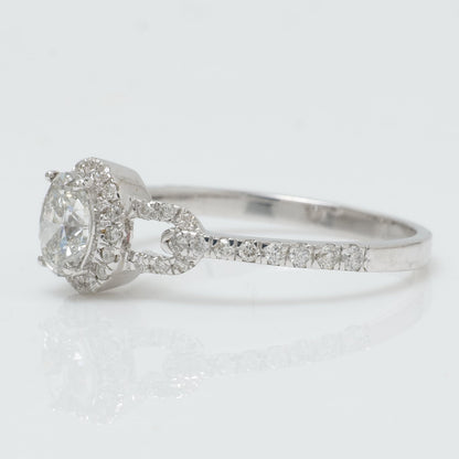 Oval Halo Solitaire Diamond Ring