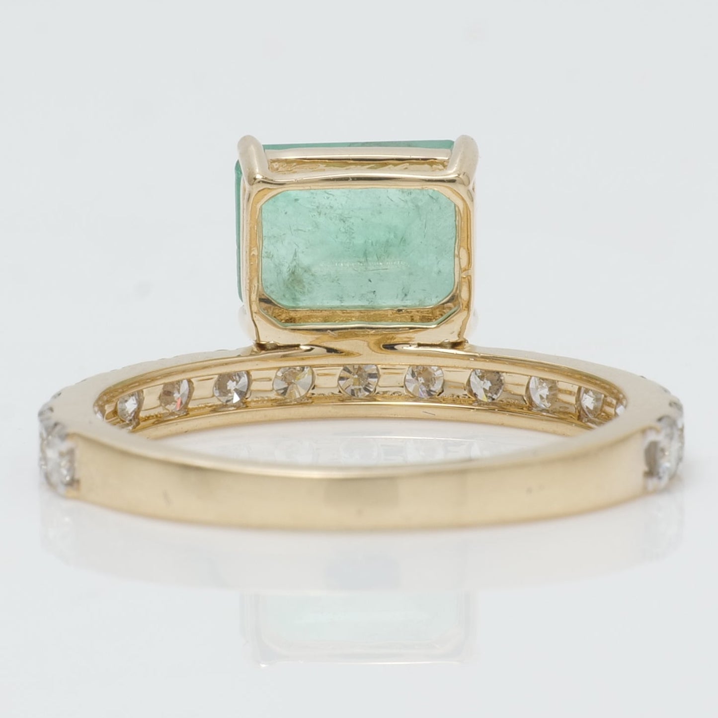 Natural Emerald Diamond Band Ring