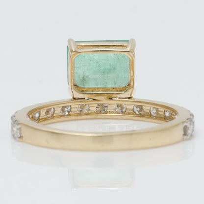 Natural Emerald Diamond Band Ring