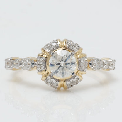 Sunburst Halo Diamond Ring