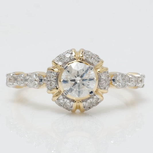 Sunburst Halo Diamond Ring