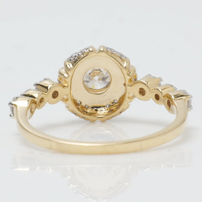 Sunburst Halo Diamond Ring