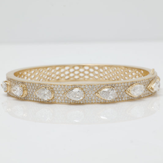 Teardrop Diamond Bangle Bracelet