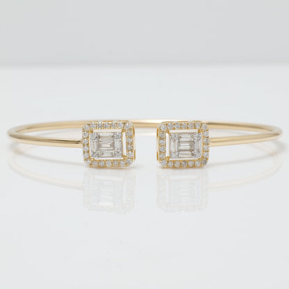 Baguette Diamond Open Cuff Bracelet