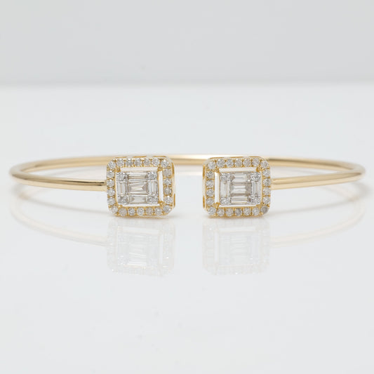 Baguette Diamond Open Cuff Bracelet