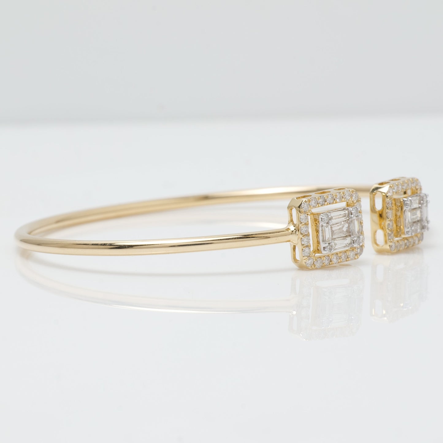 Baguette Diamond Open Cuff Bracelet