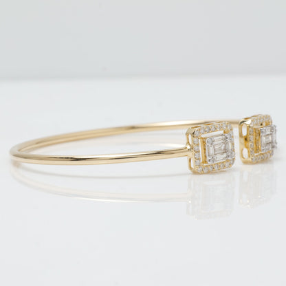 Baguette Diamond Open Cuff Bracelet