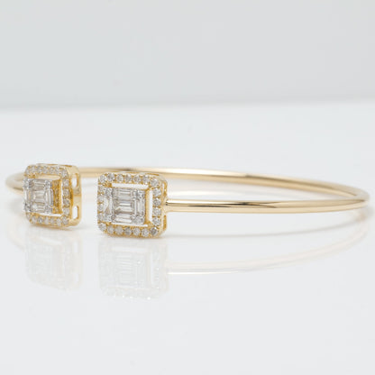 Baguette Diamond Open Cuff Bracelet