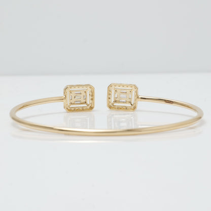 Baguette Diamond Open Cuff Bracelet