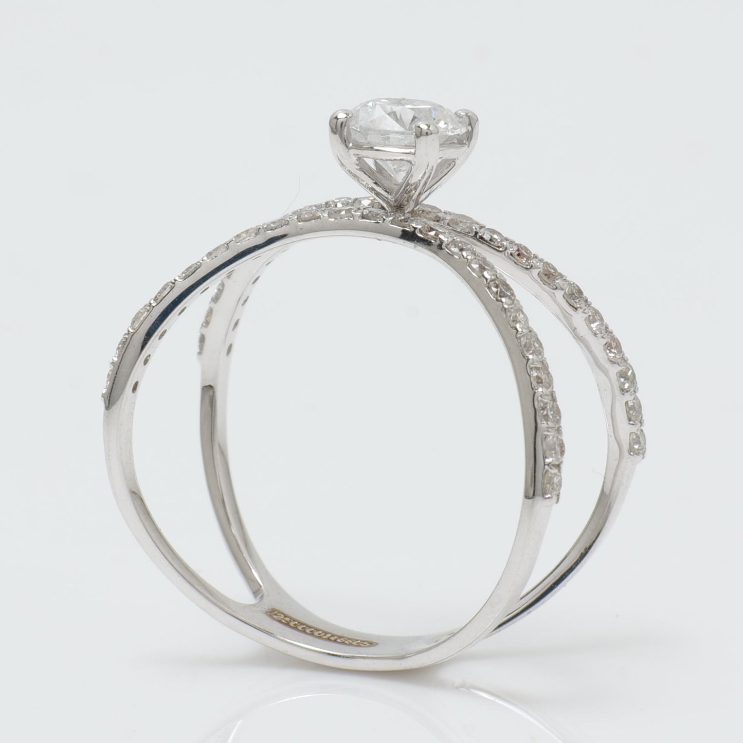 Crossover Solitaire Diamond Ring