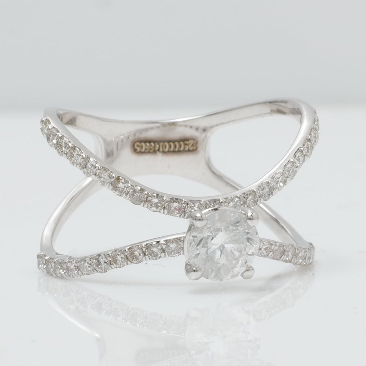Crossover Solitaire Diamond Ring
