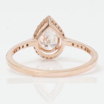 Pear Solitaire Halo Diamond Ring