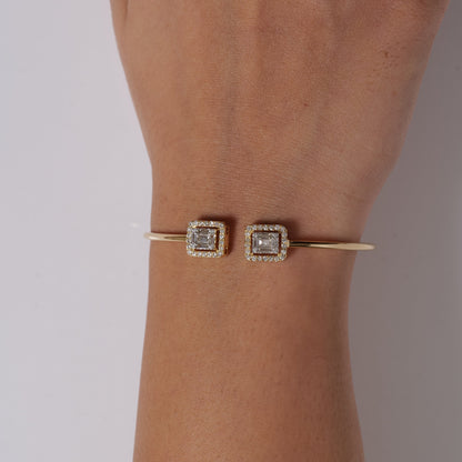 Baguette Diamond Open Cuff Bracelet