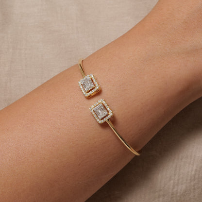 Baguette Diamond Open Cuff Bracelet