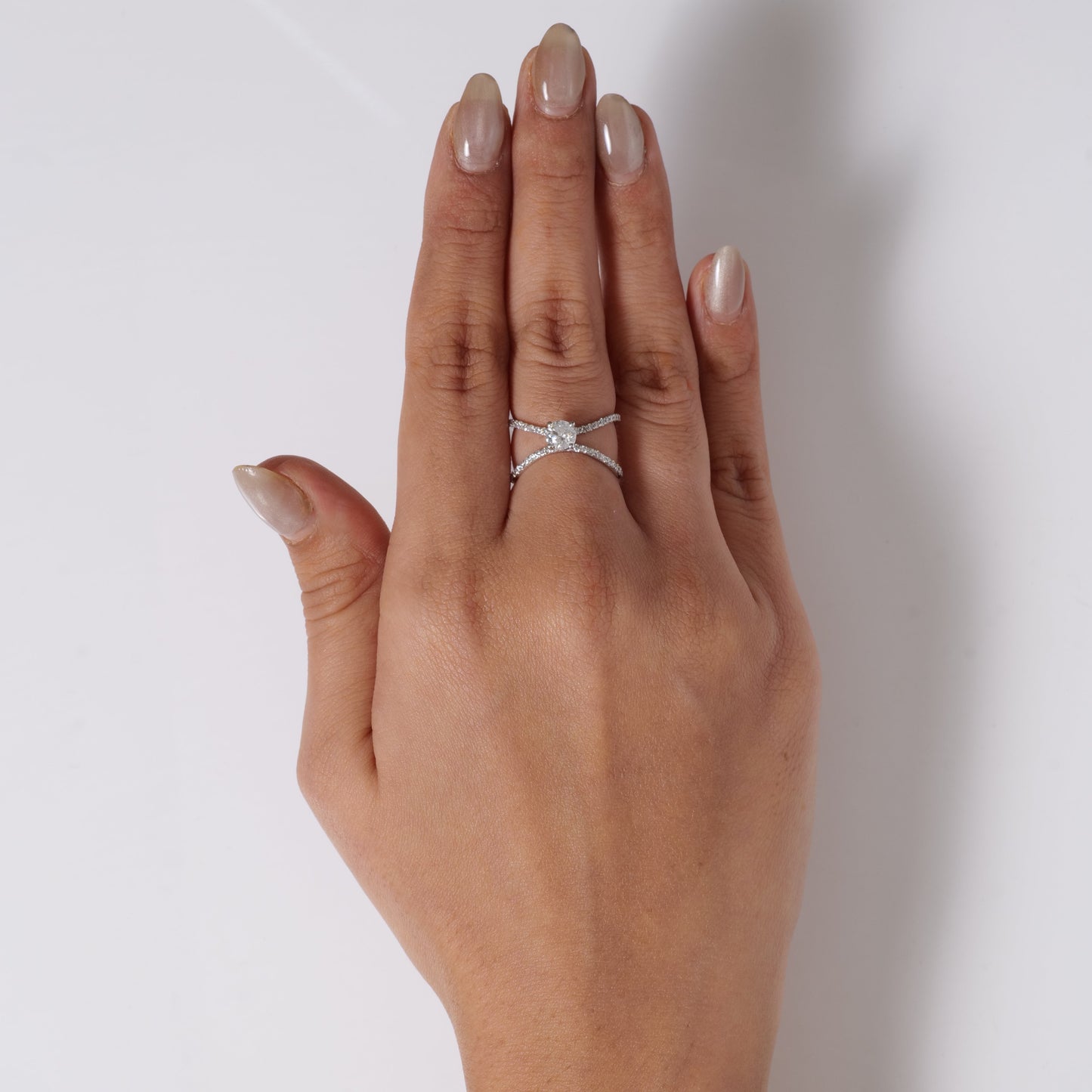 Crossover Solitaire Diamond Ring